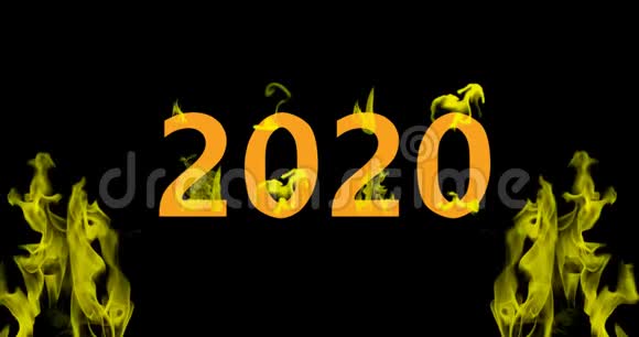 消防视频4k新年2020新年火焰动画视频的预览图