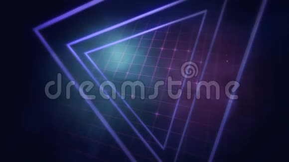 运动复古蓝色三角形抽象背景视频的预览图