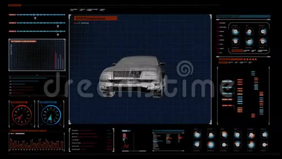 汽车技术传动轴系统发动机内部座椅X光360度侧视在数字显示面板中用户视频的预览图