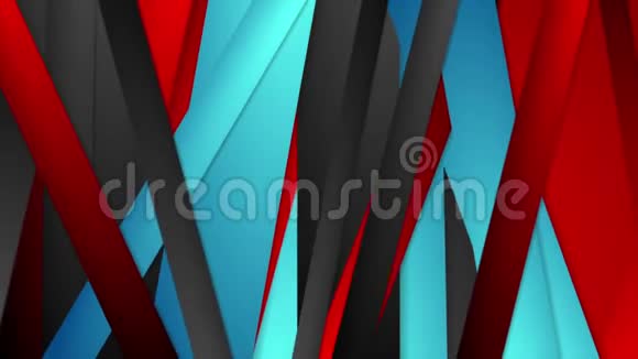 红色蓝色和黑色条纹抽象公司运动背景视频的预览图