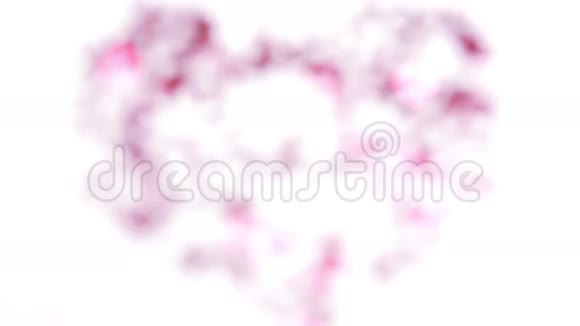 粉红色的纸屑心标志着情人节视频的预览图