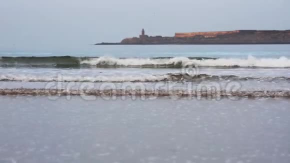 摩洛哥Essaouira镇附近的大西洋海滩视频的预览图