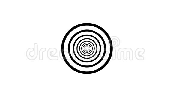 圆圈运动背景黑白场景与空间视频的预览图