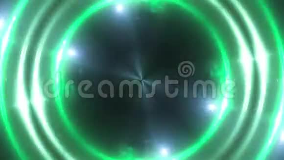 多色分形灯的三维渲染发光效应计算机生成的背景闪烁的圆圈视频的预览图