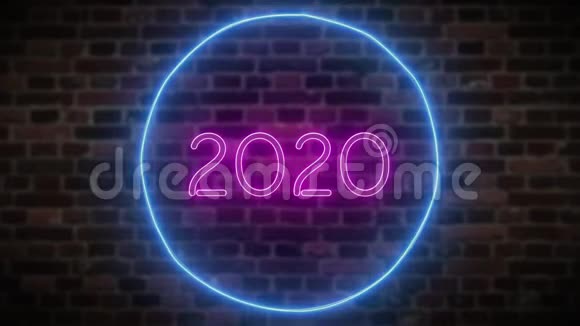 动画变焦闪烁霓虹灯标志2020年视频的预览图
