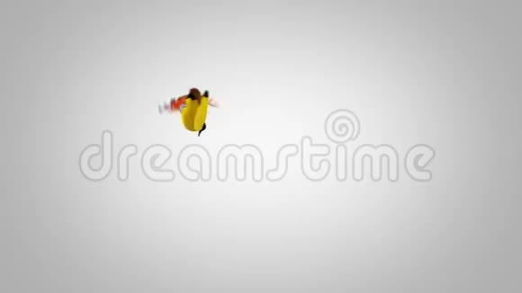 蝴蝶黄尤丽玛布伦达和孔雀在绿色的背景上嬉戏飞翔两个美丽的三维动画4K超视频的预览图