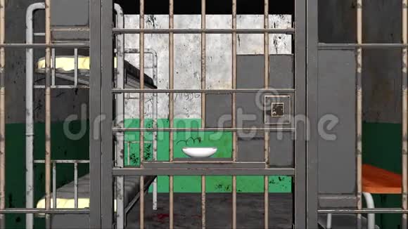 计算机通过酒吧3d渲染背景产生了严酷的监狱内部视频的预览图