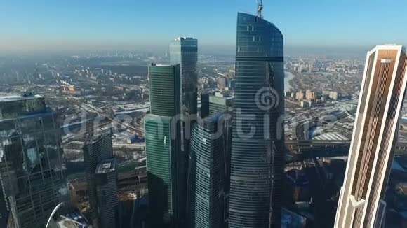 莫斯科城市的摩天大楼视频的预览图