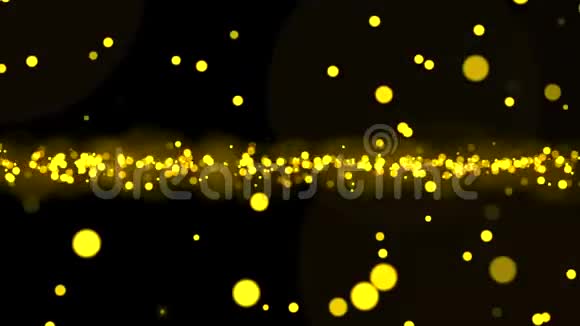 用bokeh抽象黄金粒子背景华丽的节日和婚礼背景视频的预览图