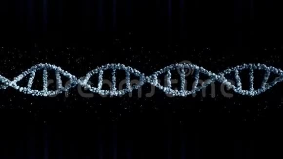 化蓝DNA分子模型循环三维动画视频的预览图