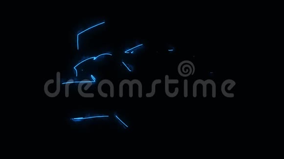 蓝色跑车动画标志显示效果视频的预览图
