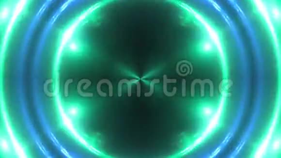 多色分形灯的三维渲染发光效应计算机生成的背景闪烁的圆圈视频的预览图