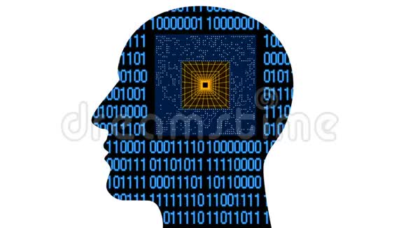 脑头矩阵二进制码人思维AI芯片电路CPU智能视频的预览图