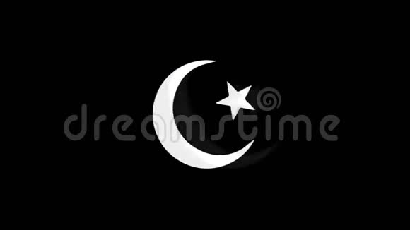 星月符号伊斯兰宗教图标老式扭曲坏信号动画视频的预览图