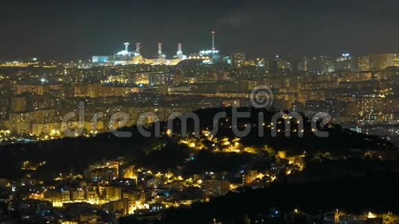 巴塞罗那的全景从蒂比达博山开始加泰罗尼亚西班牙视频的预览图