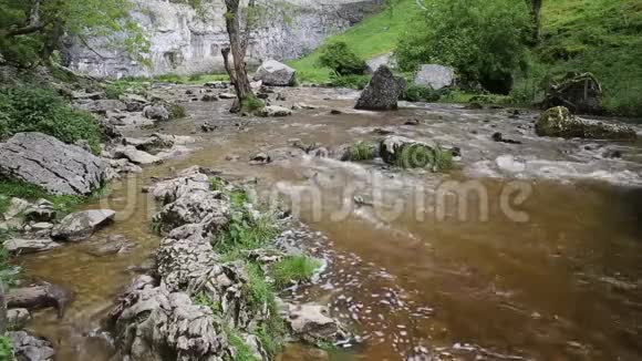 马尔汉科夫溪底的岩石约克郡达莱斯国家公园英国的旅游景点视频的预览图