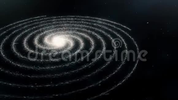 在黑色背景上满是星星的宇宙中飞行无缝的循环动画呼吸螺旋形视频的预览图