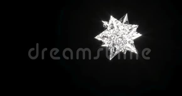 水晶星爆发3D蓝色字体在黑色背景视频的预览图