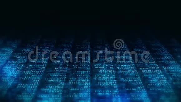 二进制代码深蓝色背景带有数字技术循环动画的Web在线流数字零和一计算机网络视频的预览图