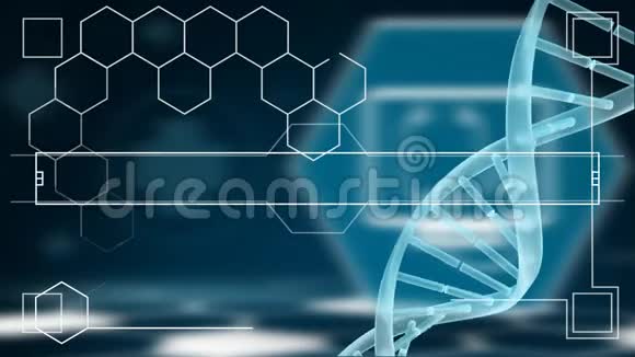 背景中带有旋转DNA的分子架视频的预览图