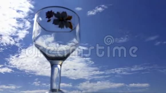 酒杯和蓝天时光流逝视频的预览图