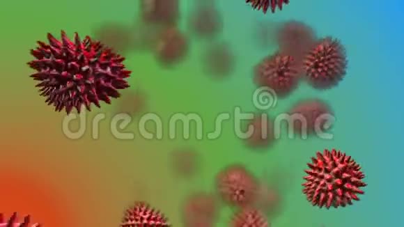 多色红色细菌动画视频的预览图