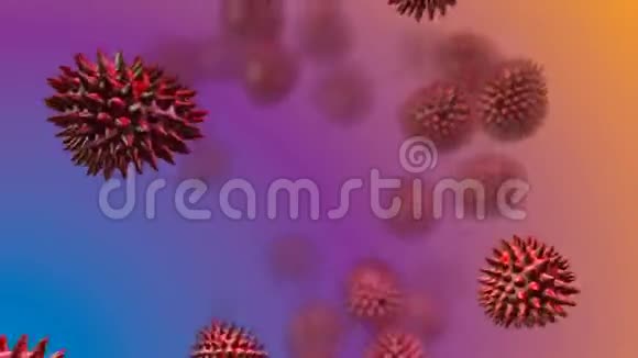 彩色背景下的红色细菌动画视频的预览图