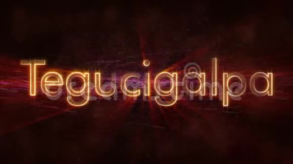 特古西加尔巴洪都拉斯闪亮的循环城市名称文字动画视频的预览图