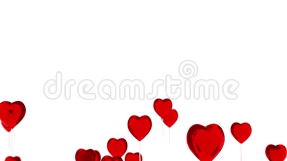 像心脏一样的气球情人节的浪漫背景3d渲染视频的预览图