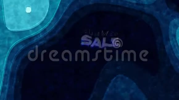 SammerSale动画80折扣抽象分层背景无缝循环动画创意概念与液体视频的预览图