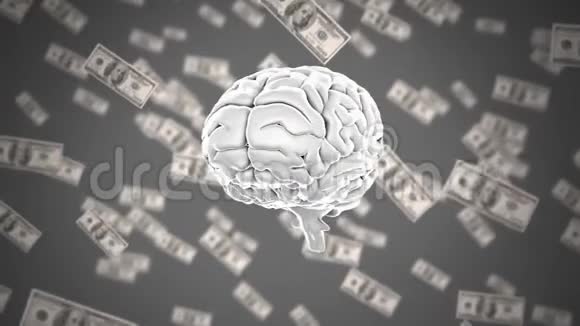 有美元钞票背景的人脑视频的预览图