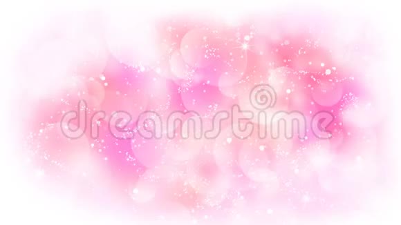 粉红色的圆圈出现在闪亮的背景上情人节节日抽象循环动画视频的预览图
