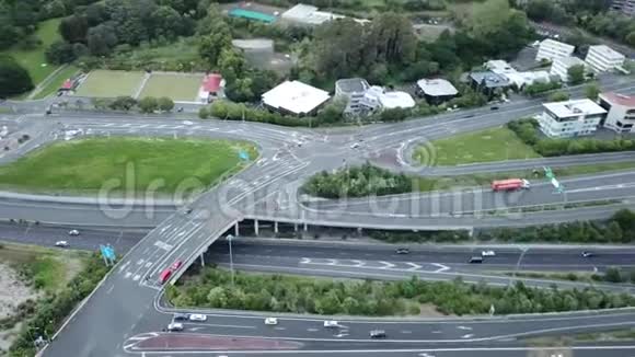 新西兰奥克兰城市天际线的鸟瞰图视频的预览图