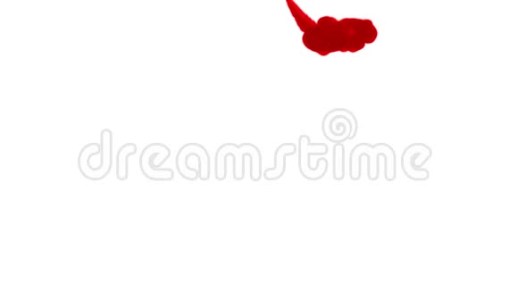 白色背景上的红色墨水3D渲染与卢马哑光11视频的预览图
