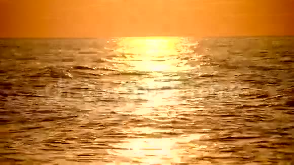 日出日落时美丽的阳光普照的大海视频的预览图