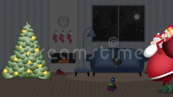 家里的一点小小的绊倒并不能打破圣诞节的魔力萨娜克劳斯知道这一点视频的预览图