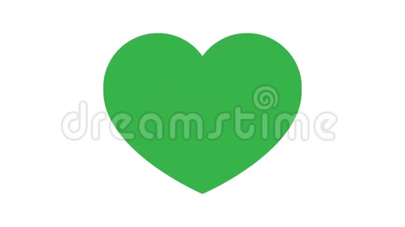 一个回收标志出现在绿色的心在白色的背景视频的预览图