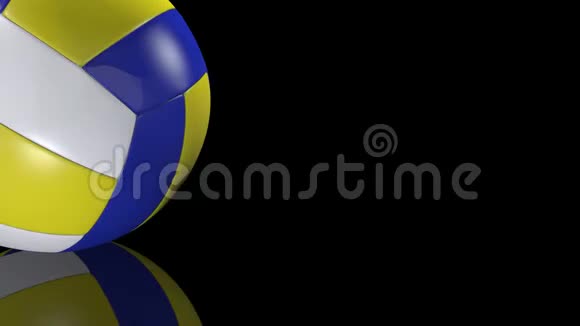 3D动画排球球在镜面上滚动到位视频的预览图