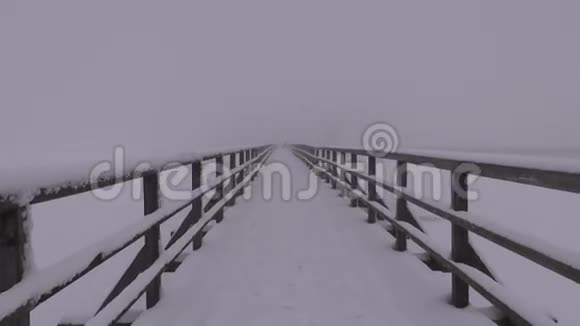 冬日的风景和雪下桥视频的预览图