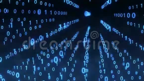 技术数字二进制数据故障背景与二进制代码蓝色背景上的二进制数字1和0视频的预览图