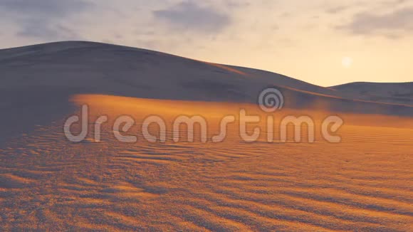 在沙地沙漠中日落时间流逝视频的预览图