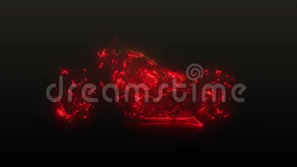 在黑暗中用红灯创造的摩托车视频的预览图