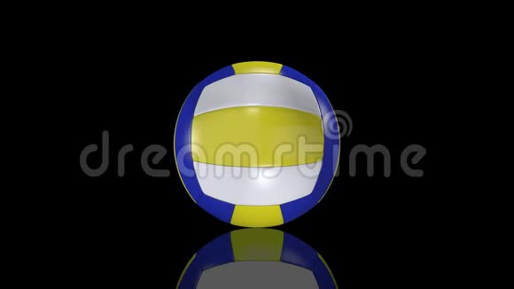3D动画排球球在镜面上旋转到位视频的预览图