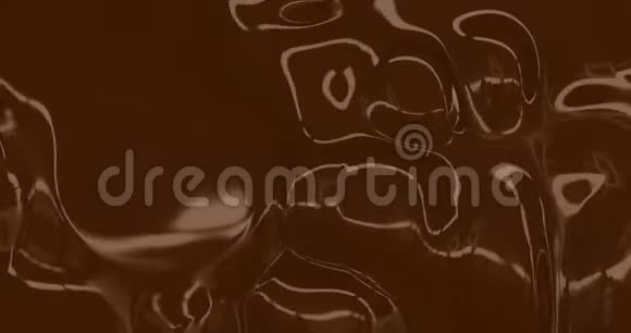 液体热巧克力背景融化的黑巧克力纹理3D渲染循环4k魅力丝绸背景动画视频的预览图