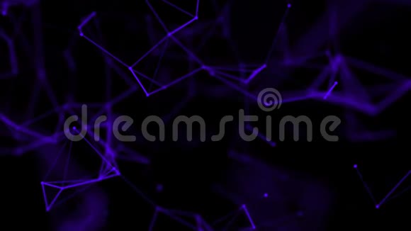 蓝色几何元素的抽象黑色背景视频的预览图