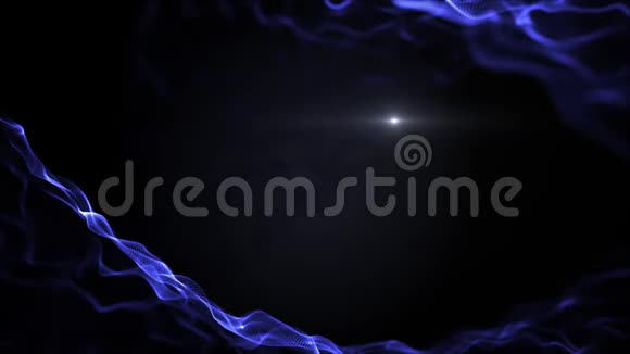 抽象流体液体背景技术蓝色模仿波浪这是移动在黑色背景光线模糊视频的预览图