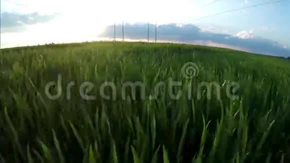 飞越电力线飞过一片农田视频的预览图