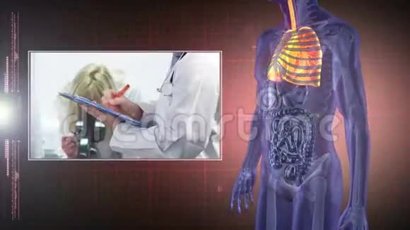 人体旋转用蒙太奇手法显示器官视频的预览图