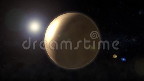 金星的行星在太空中旋转视频的预览图