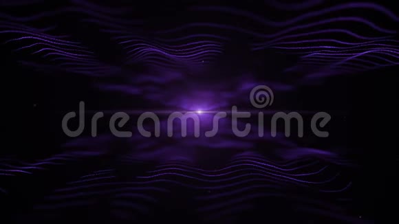 抽象背景黑色背景下的颜色变化和声波移动灯光模糊的闪烁在中心视频的预览图